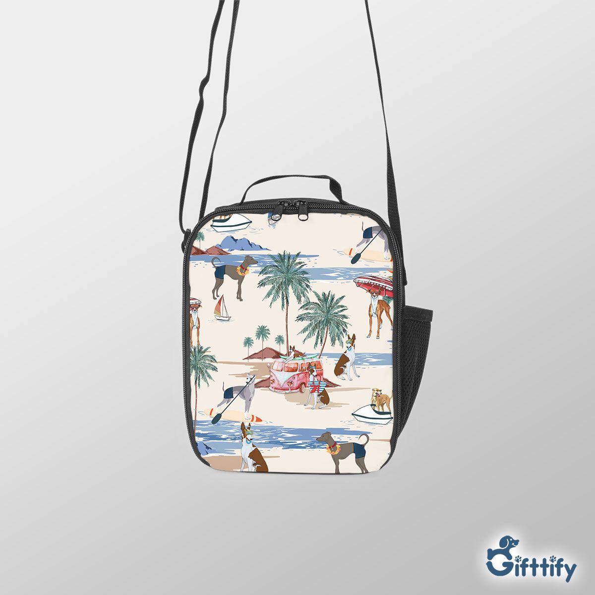 italian greyhound Lunch Box Bag - Dog Beach, Boating, Relaxing, Sunbathing, Snorkeling, Summer Beach Vacation Lunch Box Bag