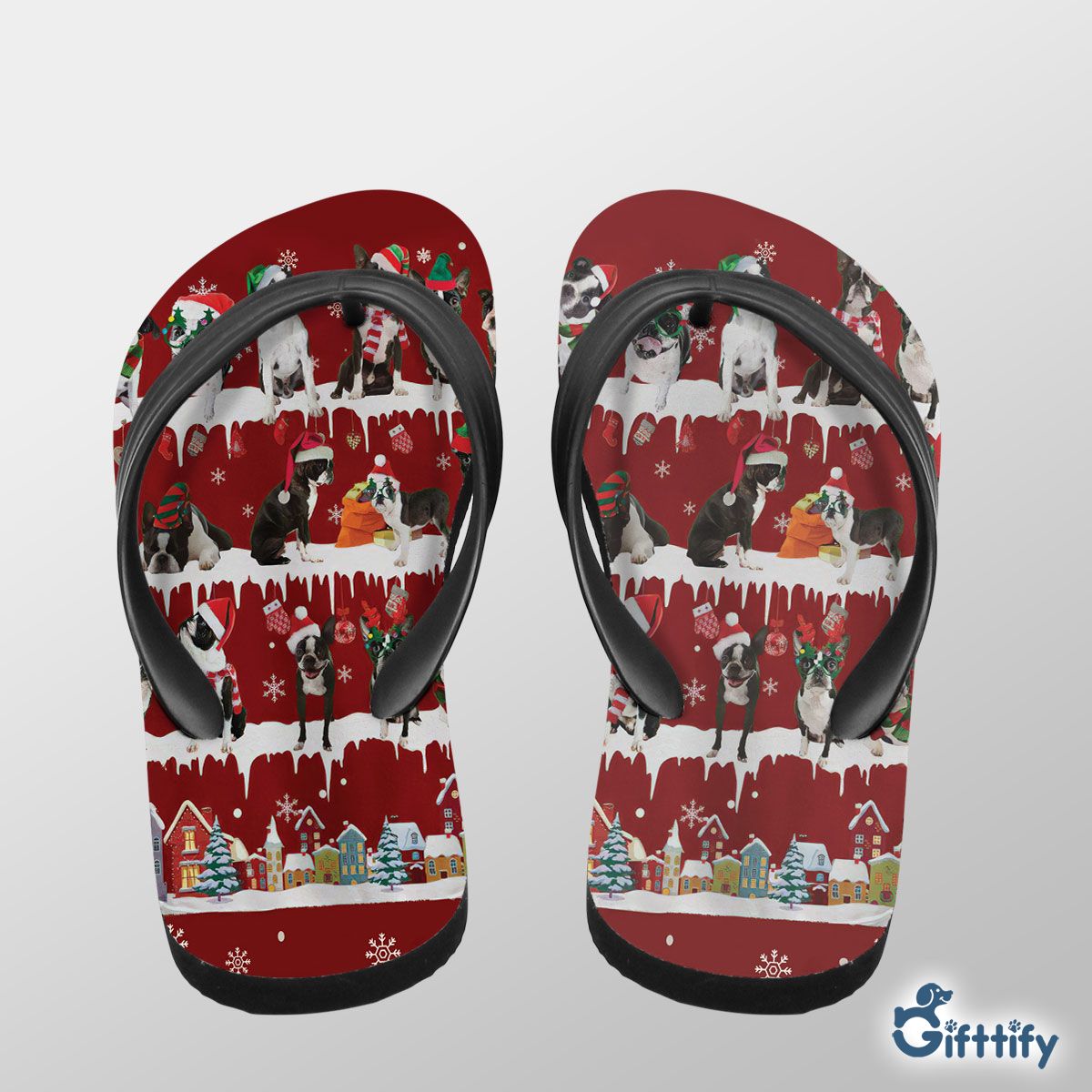 Boston Terrier Flip Flops