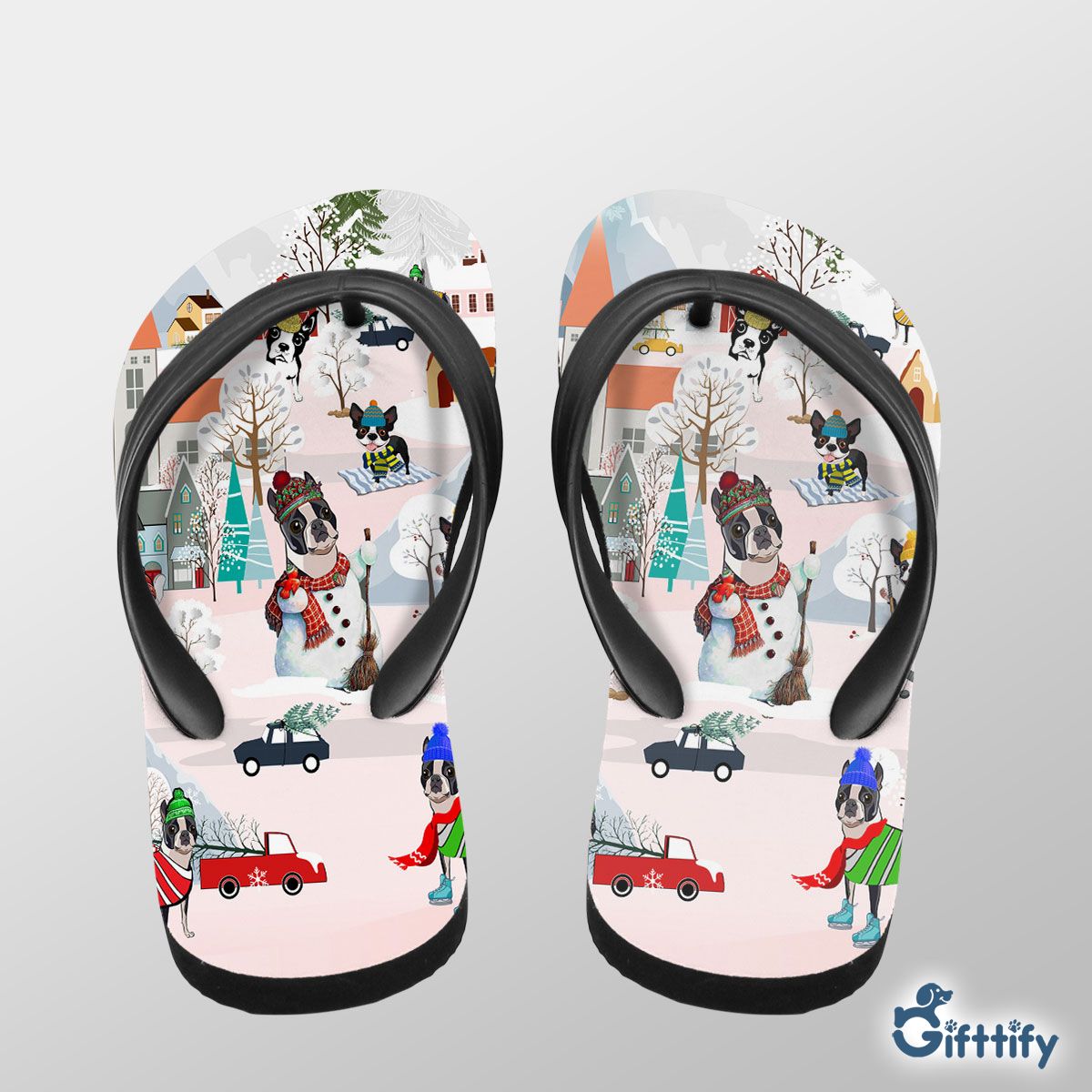 Boston Terrier Flip Flops