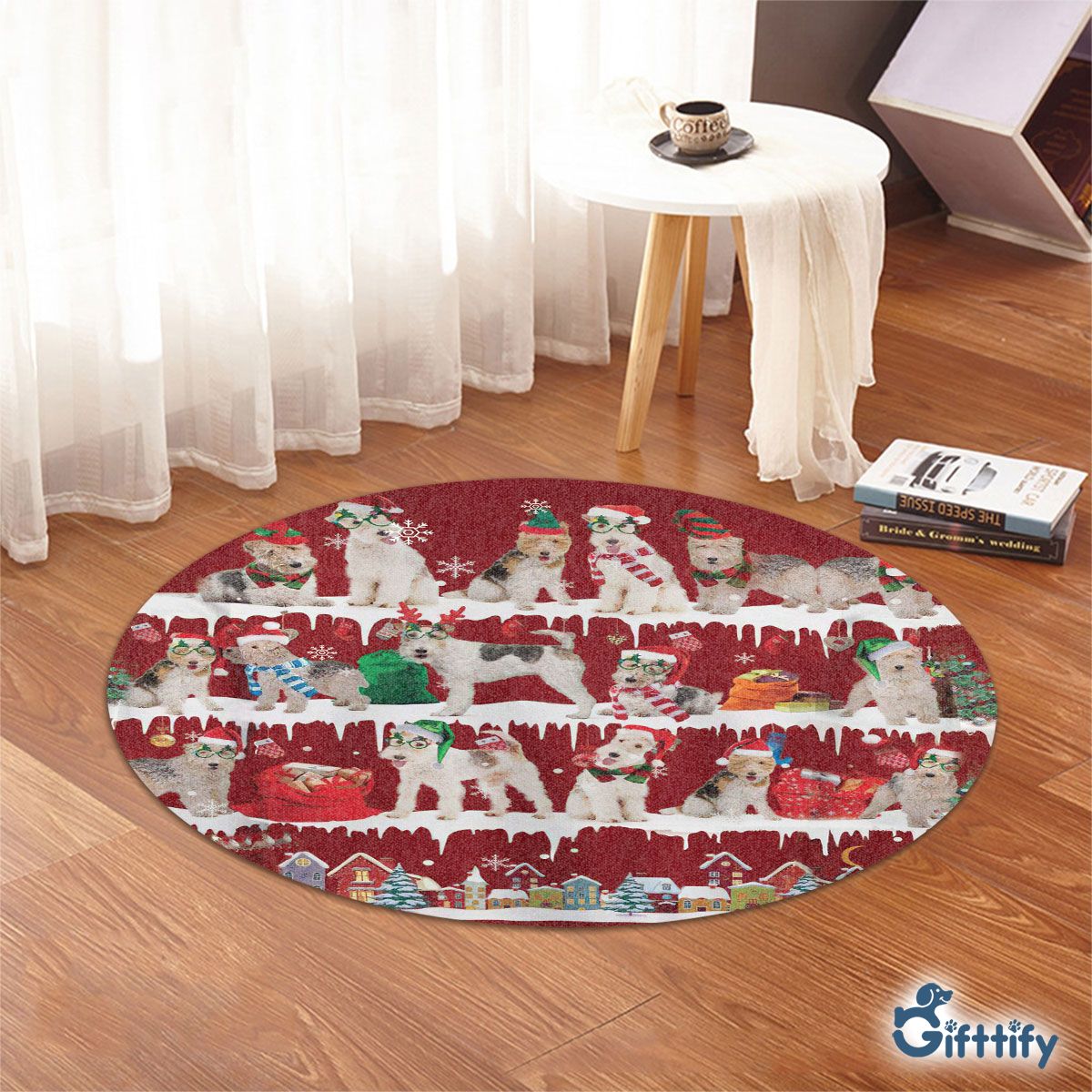 Wire Hair Fox Terrier Round Rug