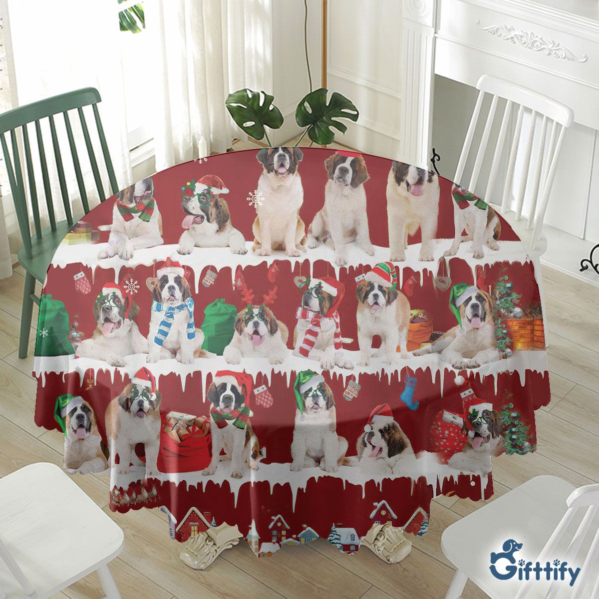 St Bernard Waterproof Tablecloth