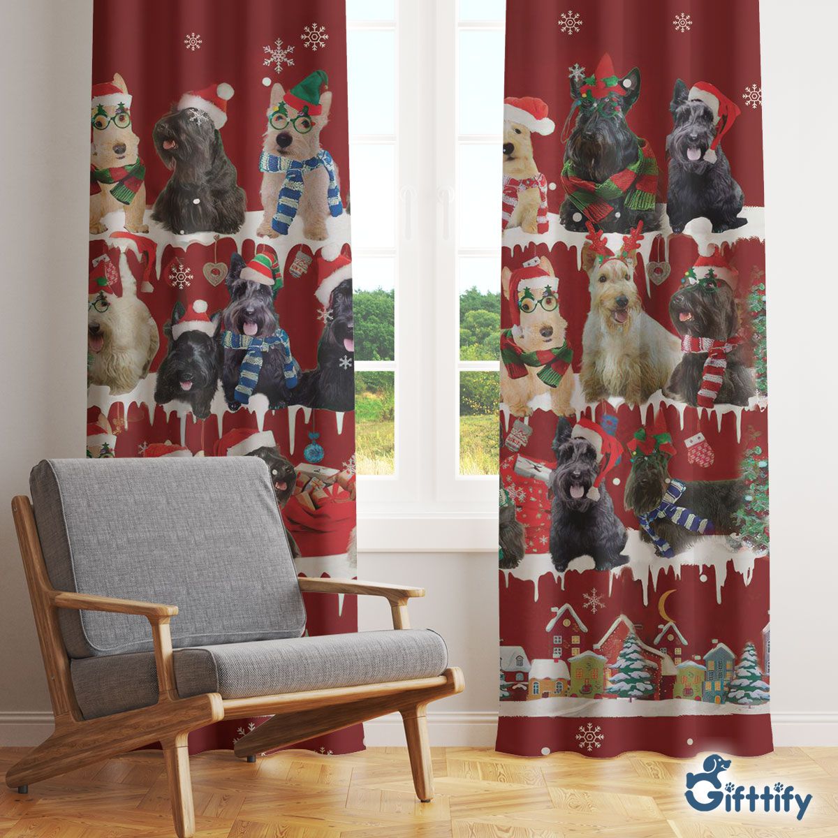 Scottish Terrier Window Curtain