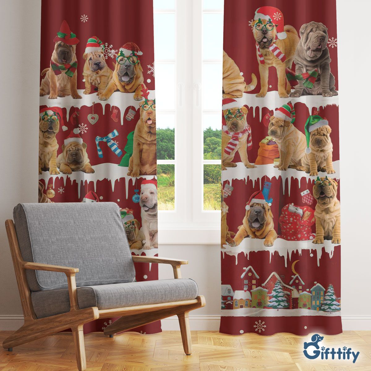 Shar Pei Window Curtain