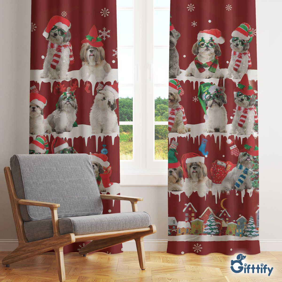 Shih Tzu Window Curtain