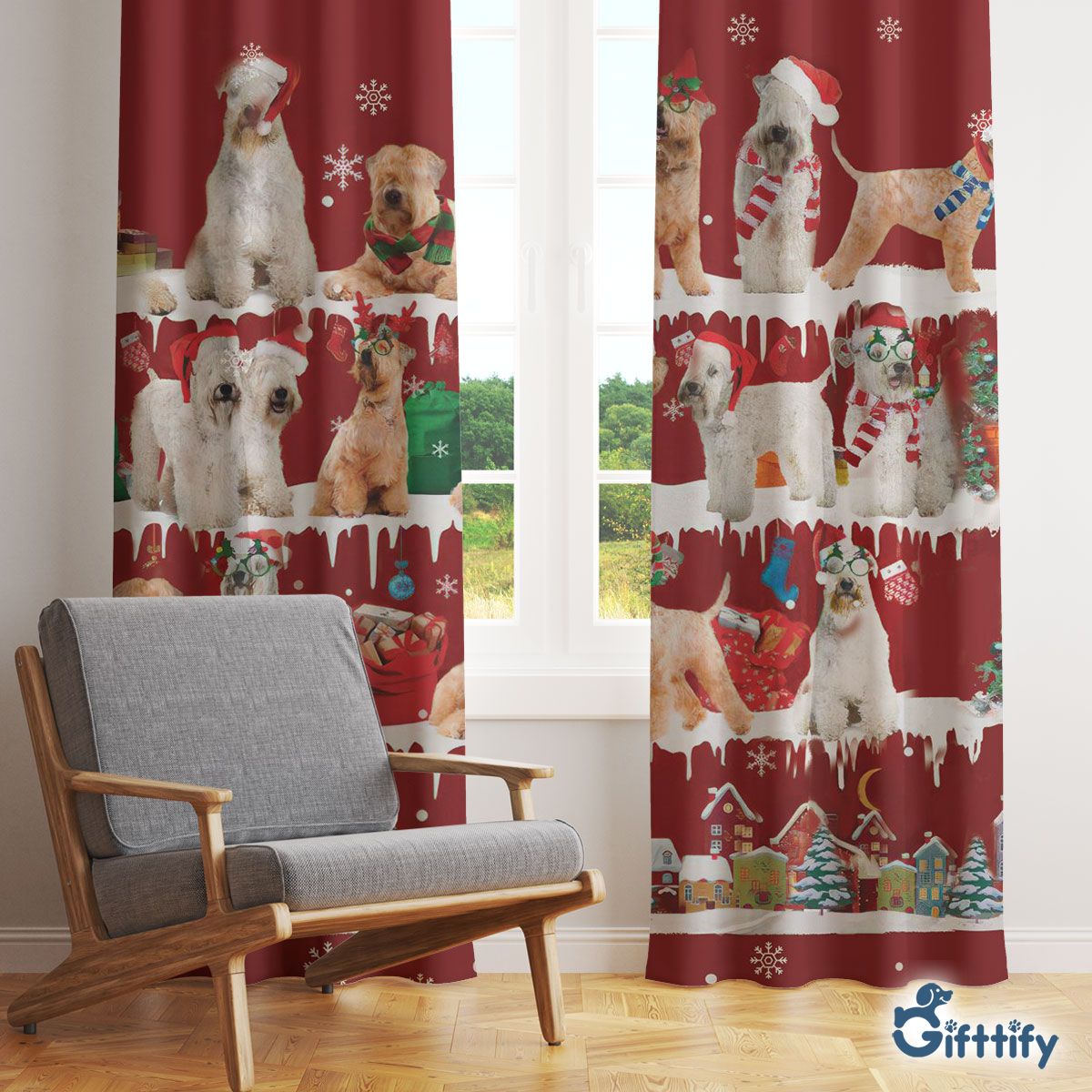 Soft coated Wheaten Terrier Window Curtain