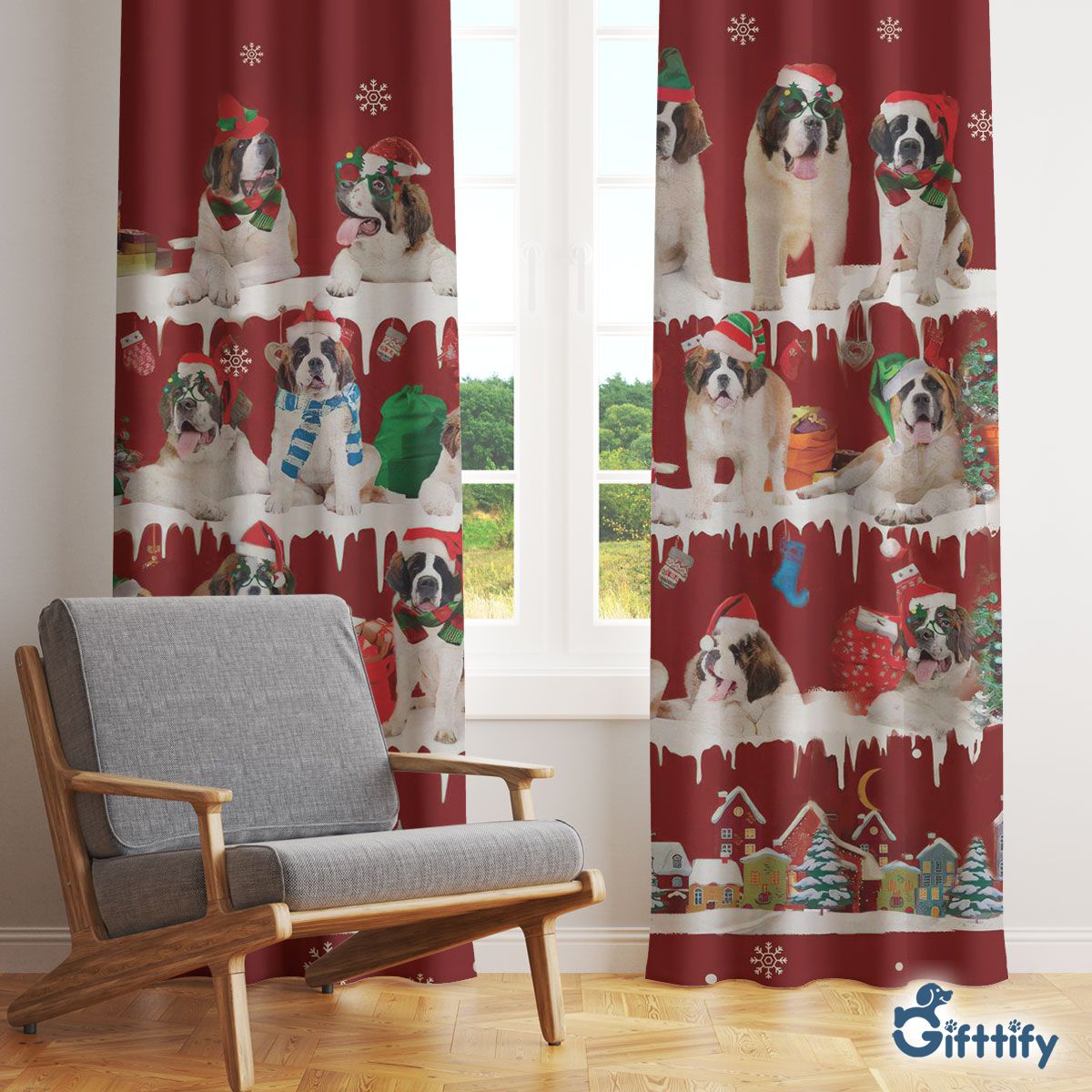 St Bernard Window Curtain