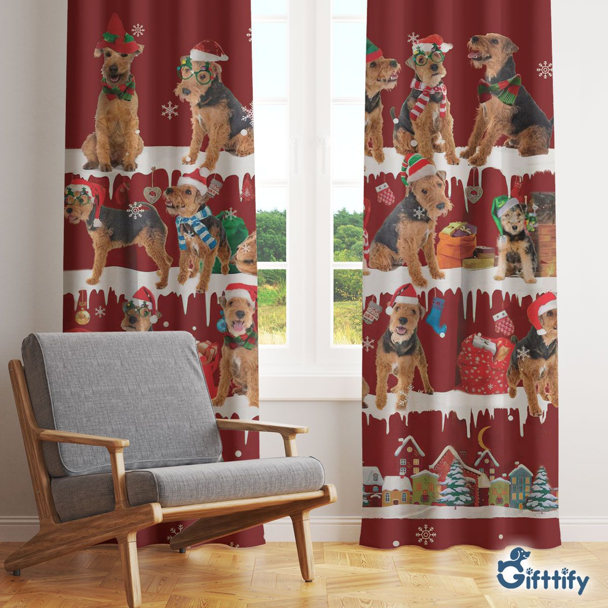 Welsh Terrier Window Curtain