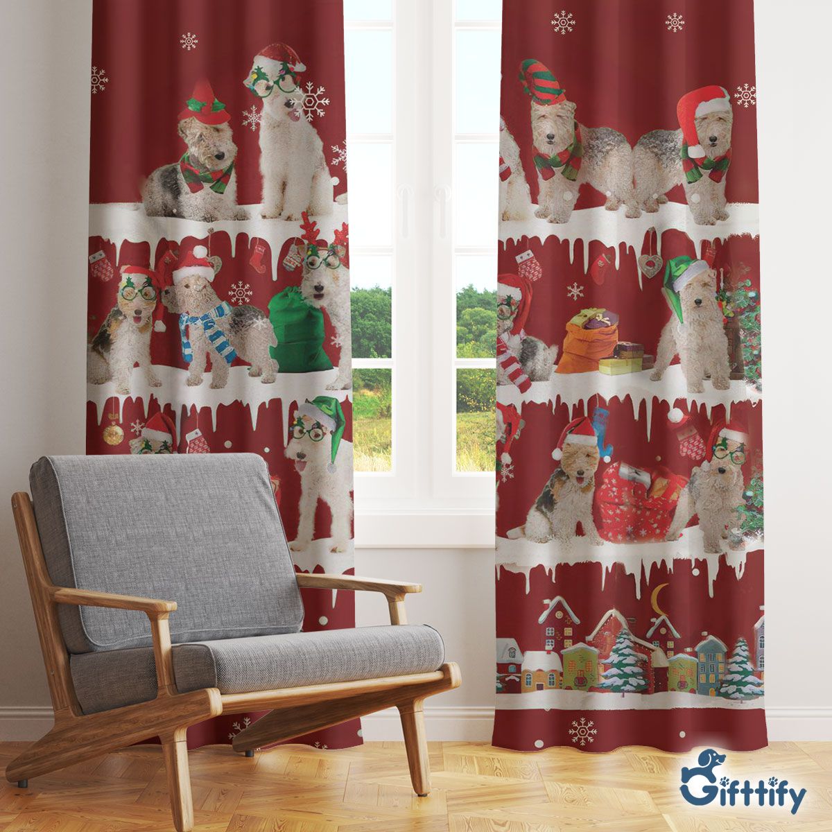 Wire Hair Fox Terrier Window Curtain