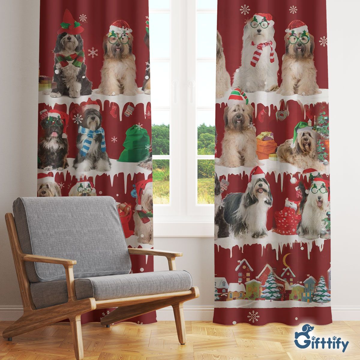 tibetan terrier Window Curtain