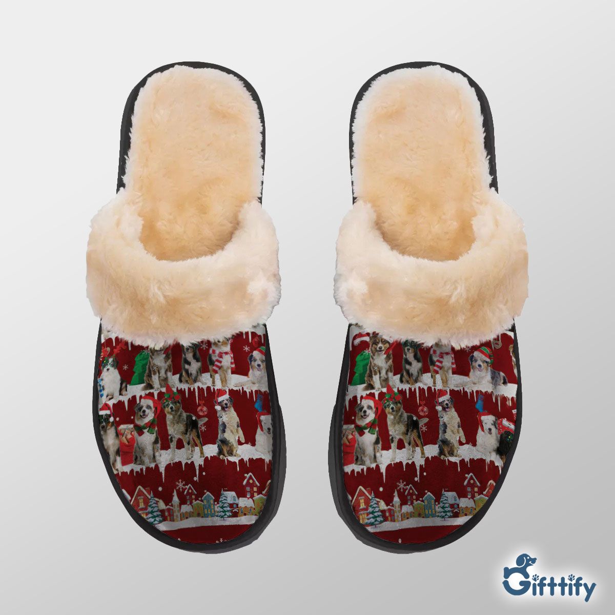 Australian Shepherd Home Plush Slippers