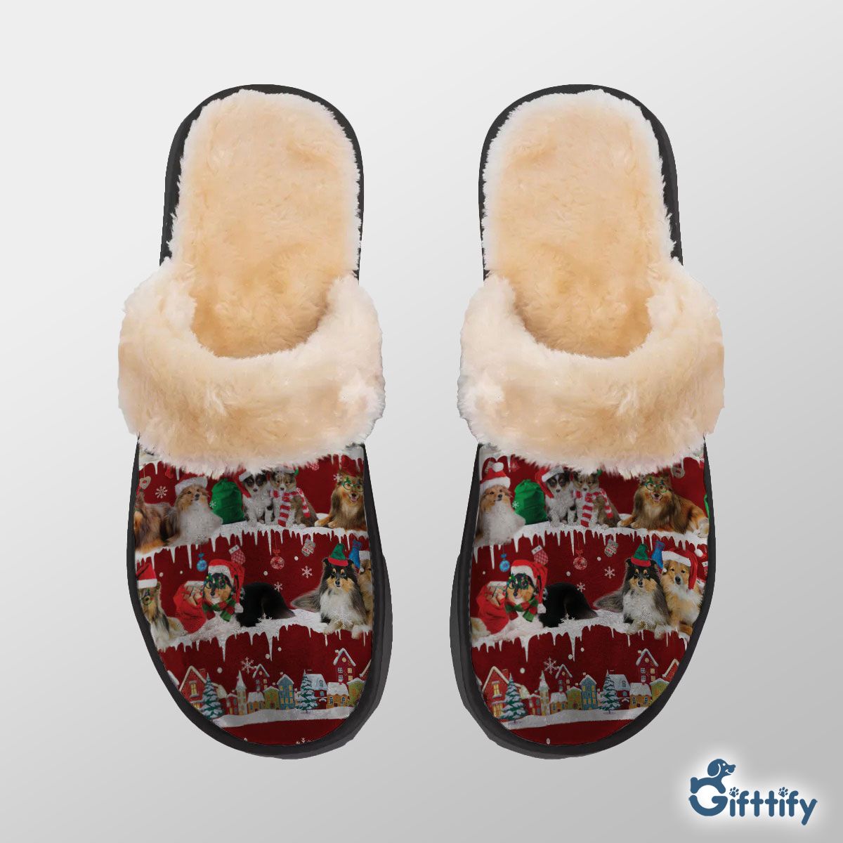 Shetland Sheepdog Home Plush Slippers