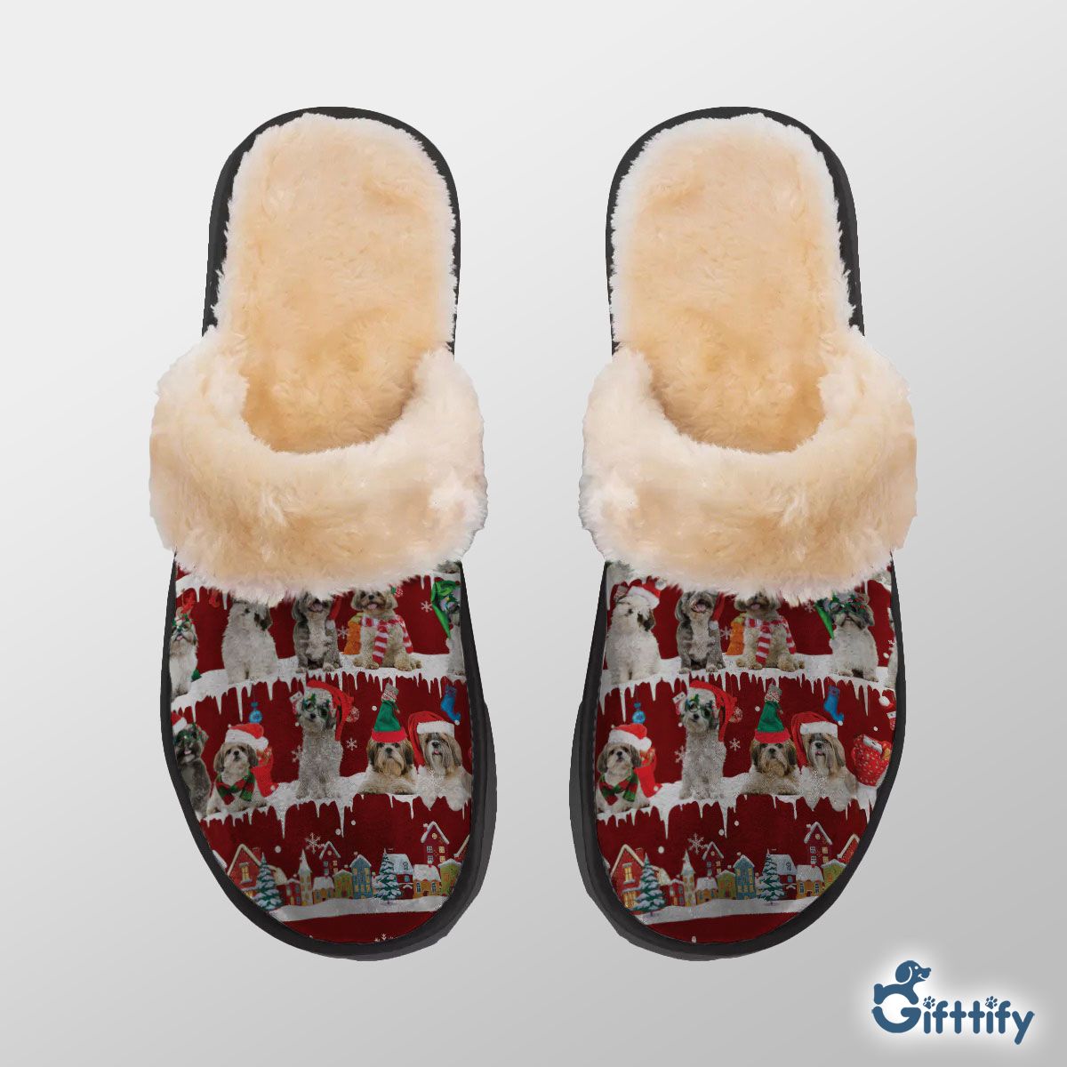 Shih Tzu Home Plush Slippers