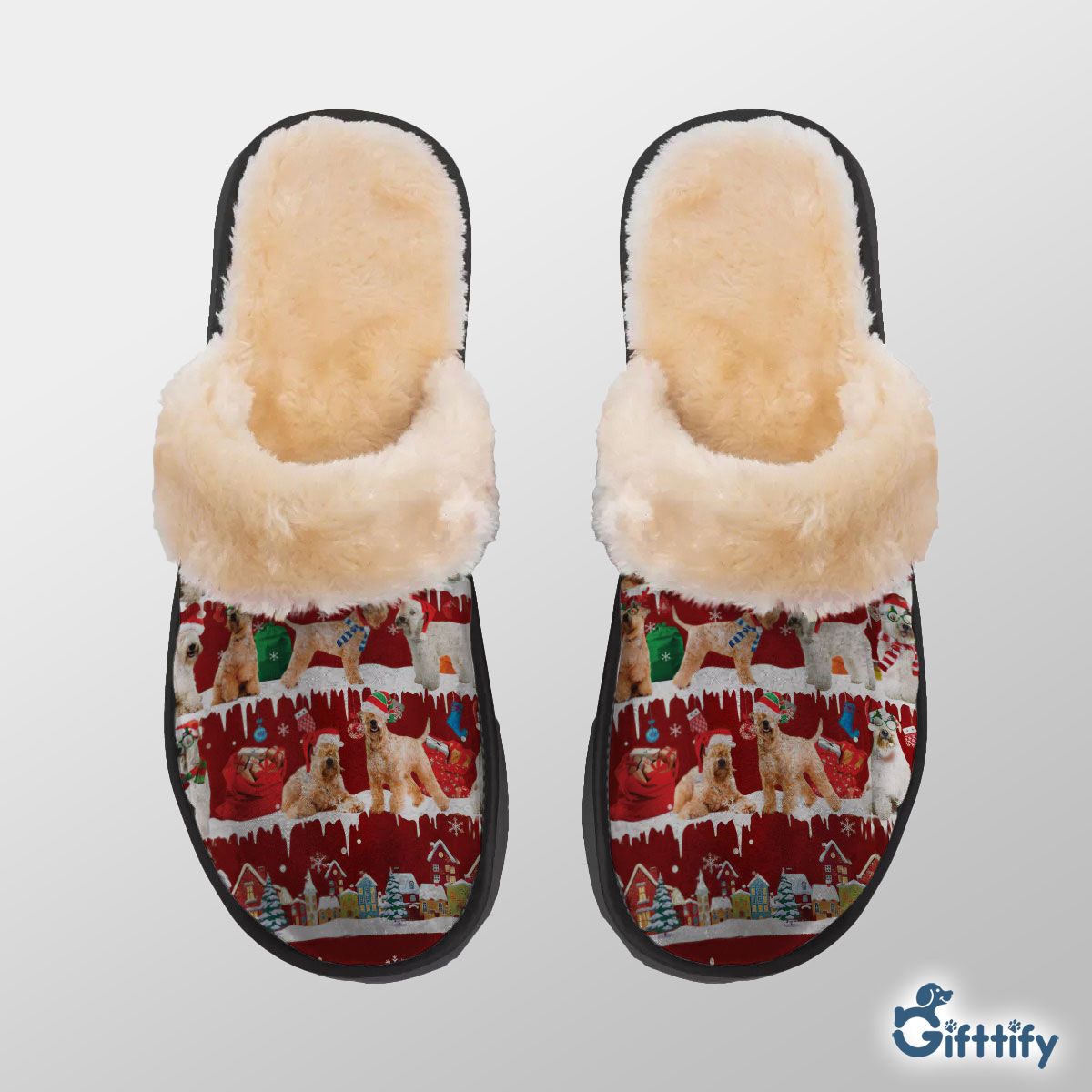 Soft coated Wheaten Terrier Home Plush Slippers