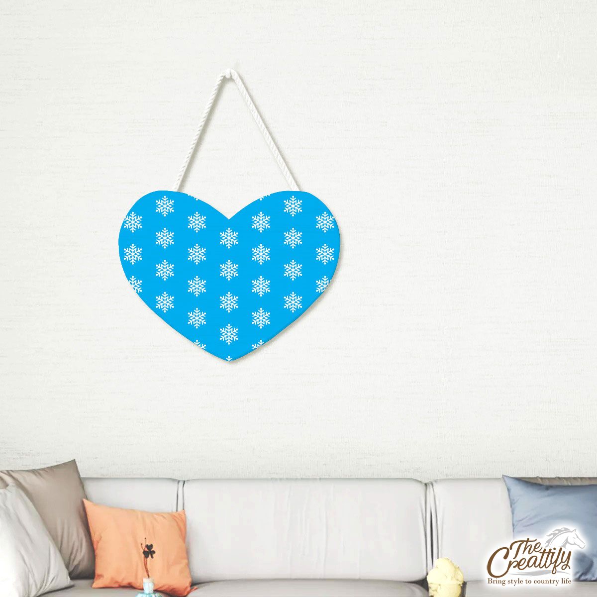 Christmas Snowflake Clipart On The Blue Background Heart-Shaped Tablet