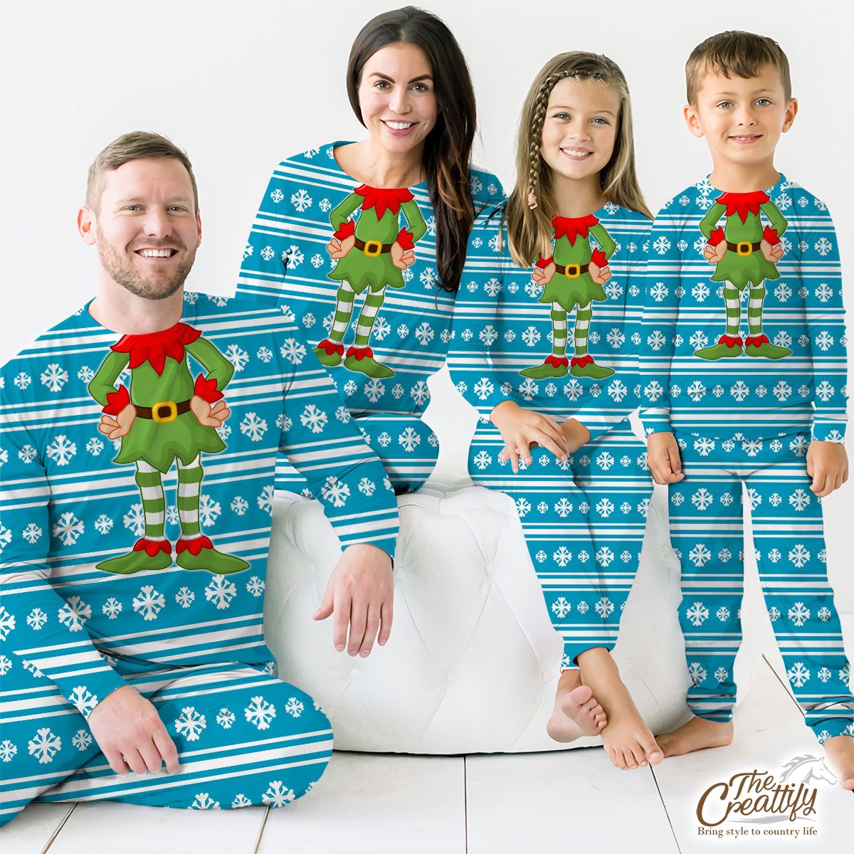 White And Blue Snowflake Christmas Customized Pajamas