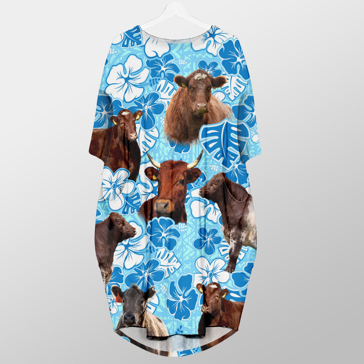 Shorthorn Blue Floral Pocket Dress