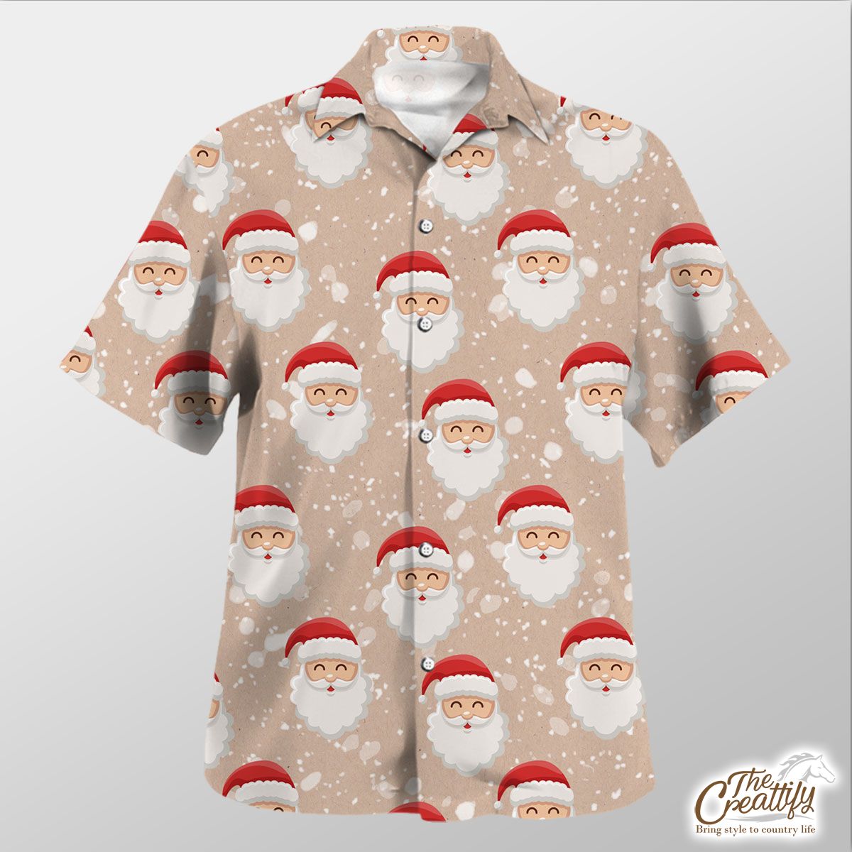 Santa Clause Snowflake Background Hawaiian Shirt