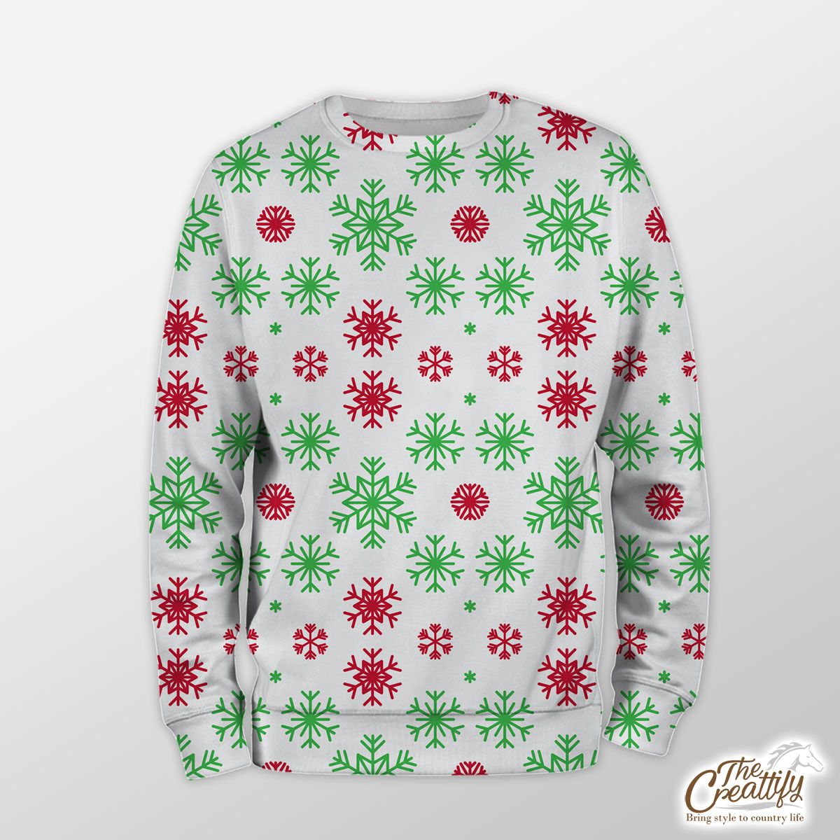 Red Green And White Snowflake Sweatshirt