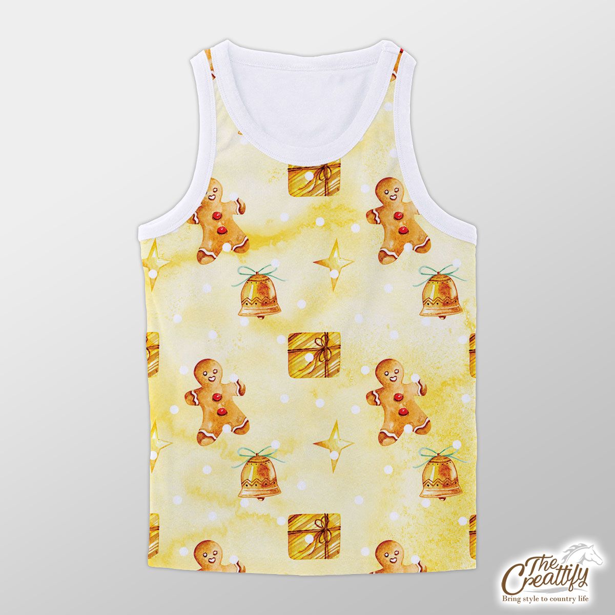 Gingerbread, Gingerbread Man, Bells And Christmas Gifts Unisex Tank Top