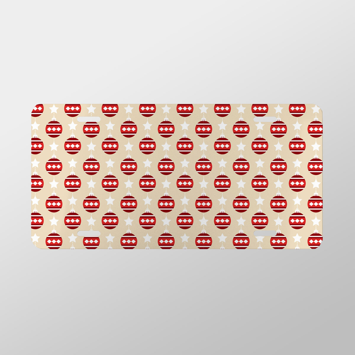 Christmas Balls Hanging With Star Seamless Pattern Vanity Plate