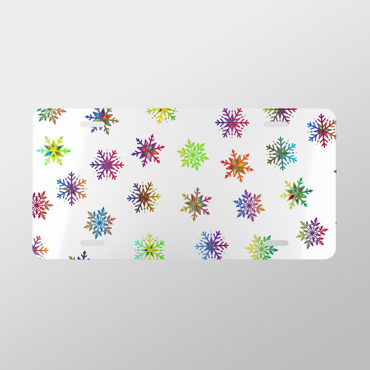 Colorfull Christmas Snowflake Clipart Seamless Pattern Vanity Plate
