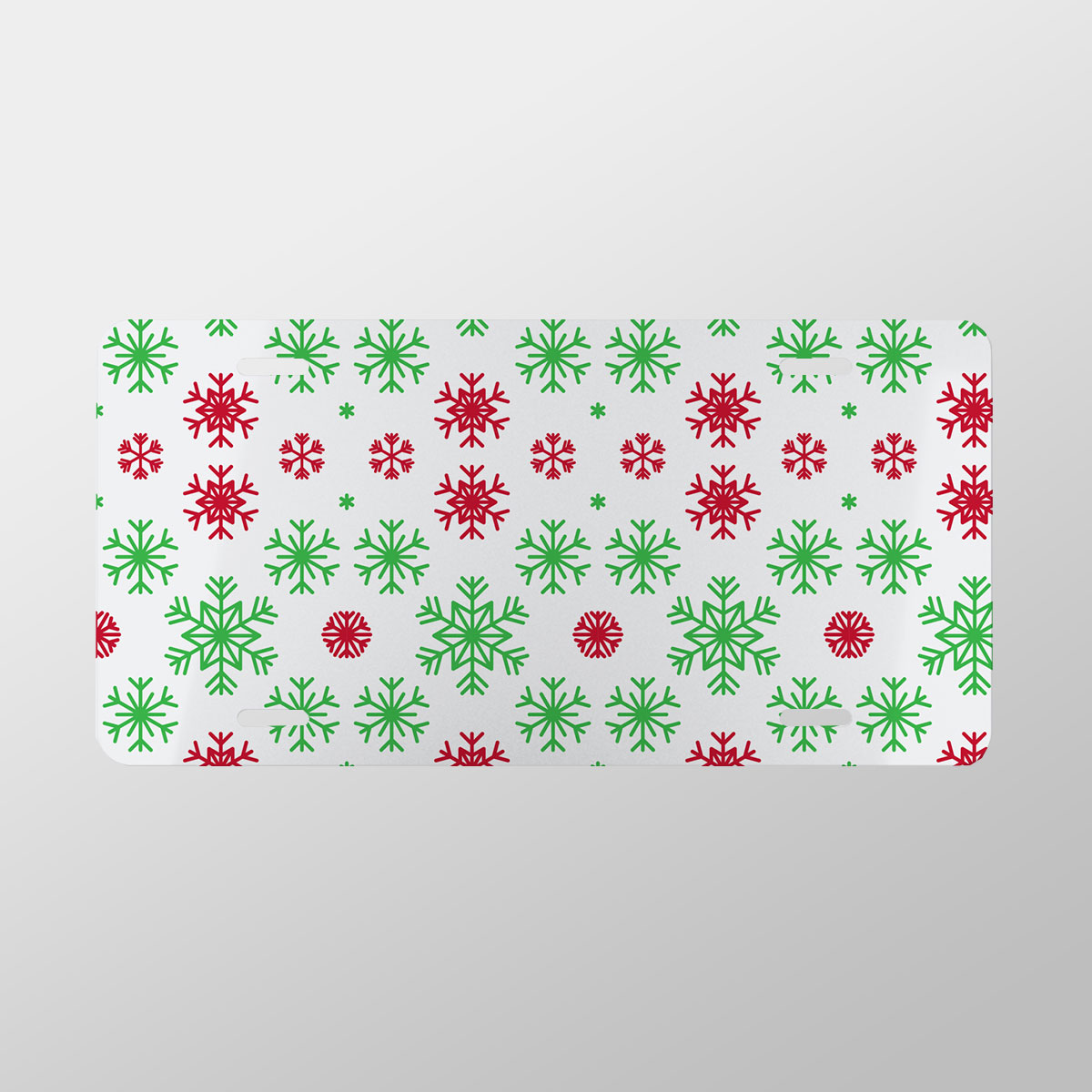 Red Green And White Snowflake Vanity Plate