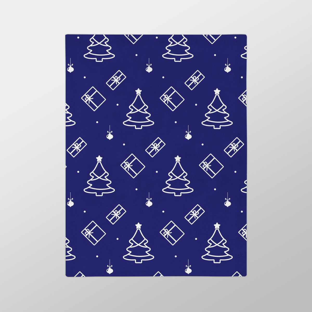 Blue And White Christmas Tree, Christmas Gift, Christmas Ball Velveteen Minky Blanket
