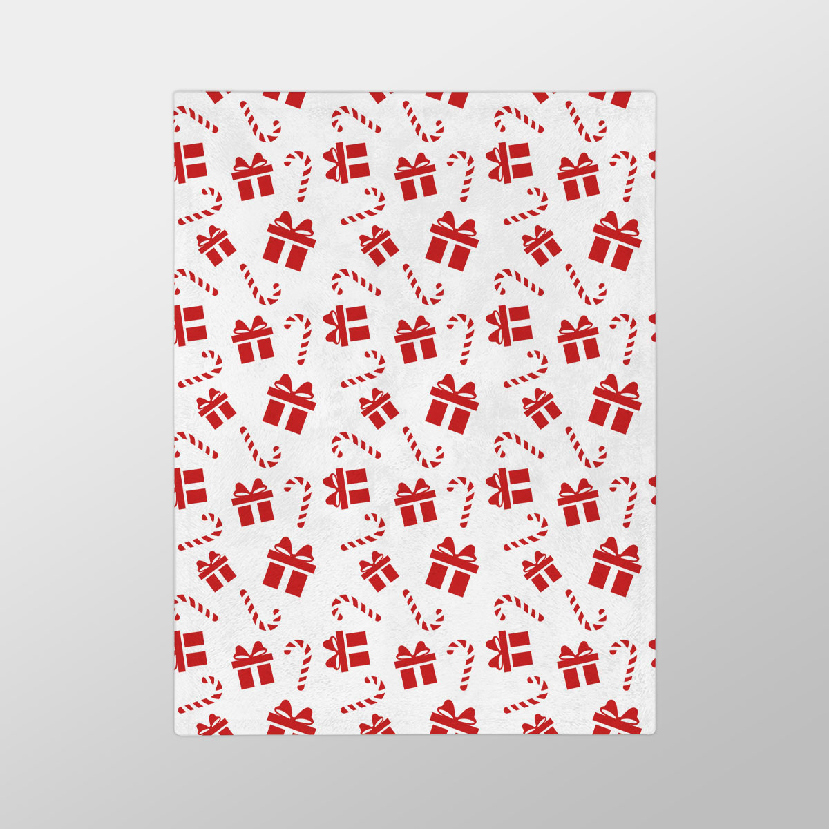 Christmas Gifts And Candy Canes Seamless White Pattern Velveteen Minky Blanket