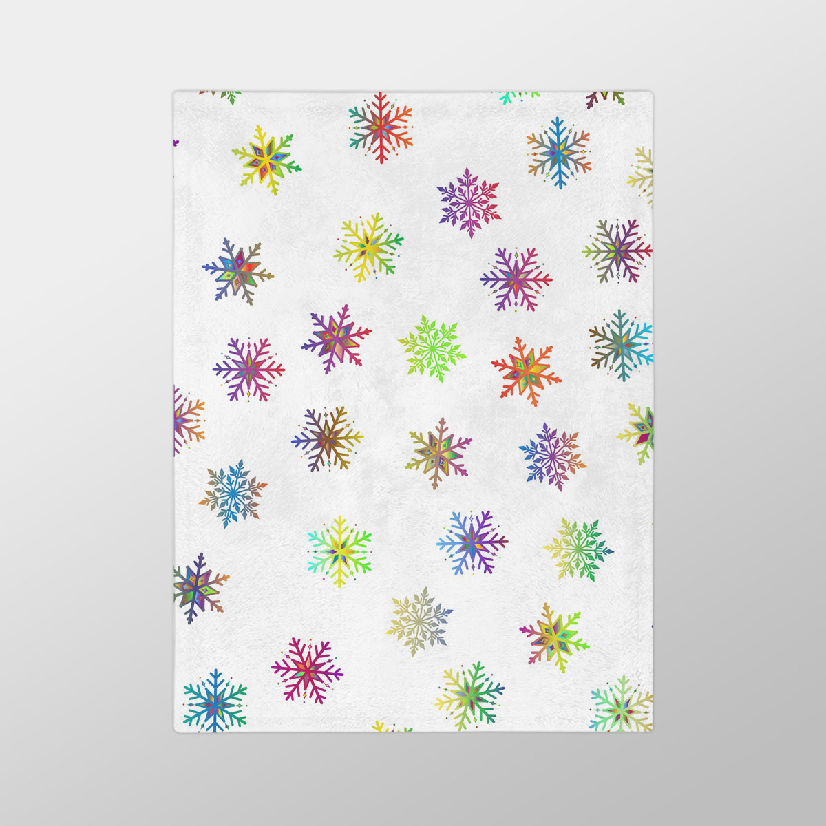 Colorfull Christmas Snowflake Clipart Seamless Pattern Velveteen Minky Blanket