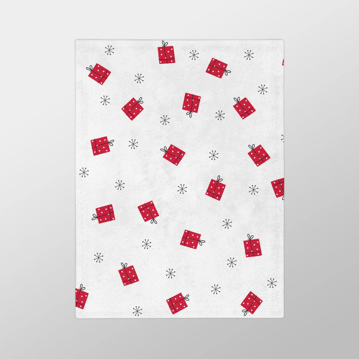 Hand Drawn Christmas Gifts, Snowflake Clipart Seamless White Pattern Velveteen Minky Blanket