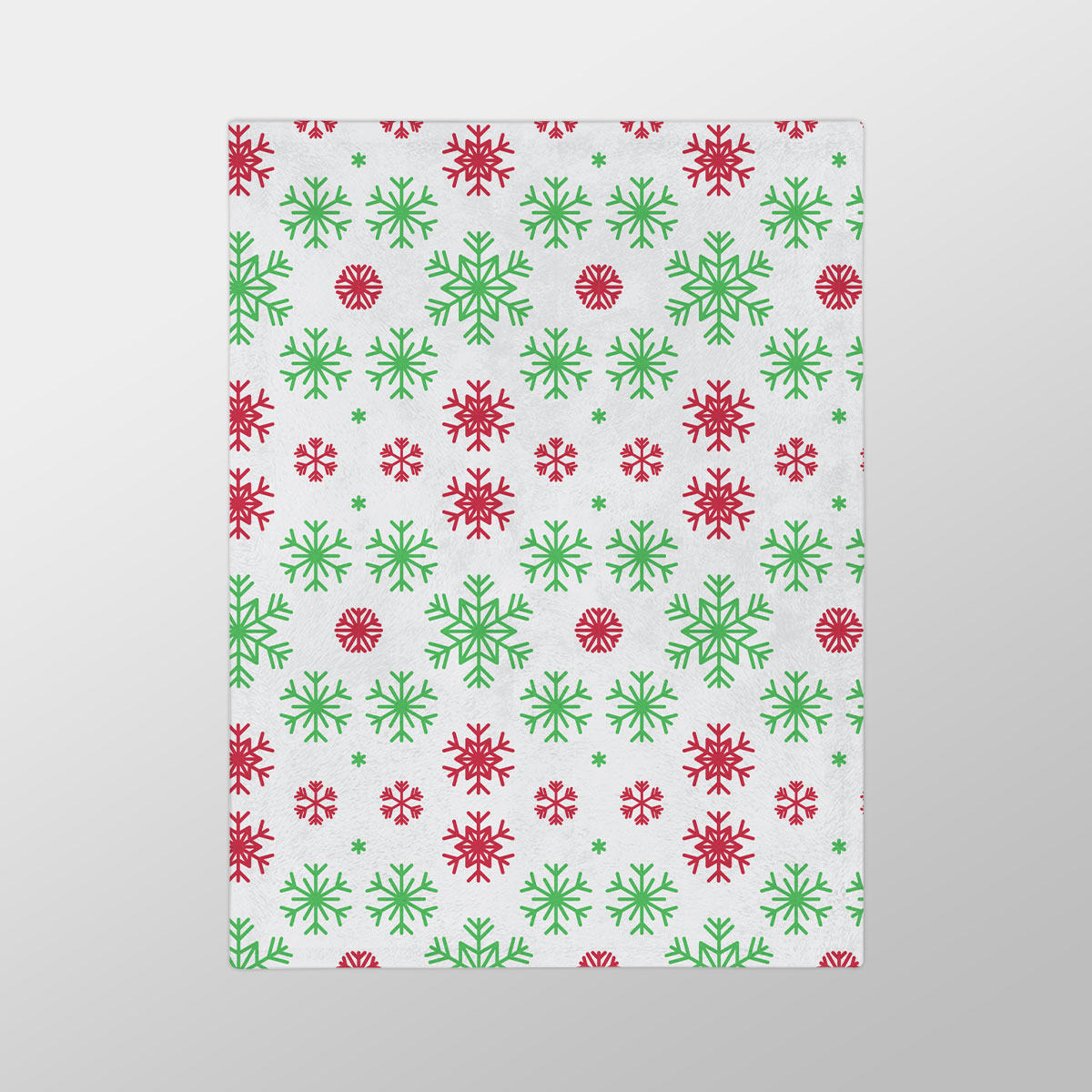 Red Green And White Snowflake Velveteen Minky Blanket