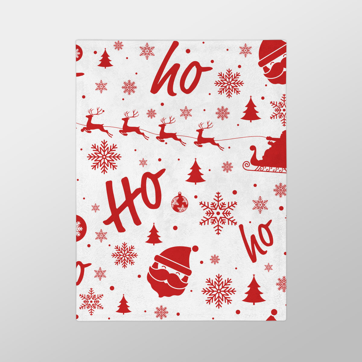 Santa Claus, Santas Reindeer And Christmas Sleigh On The Snowflake Background Velveteen Minky Blanket