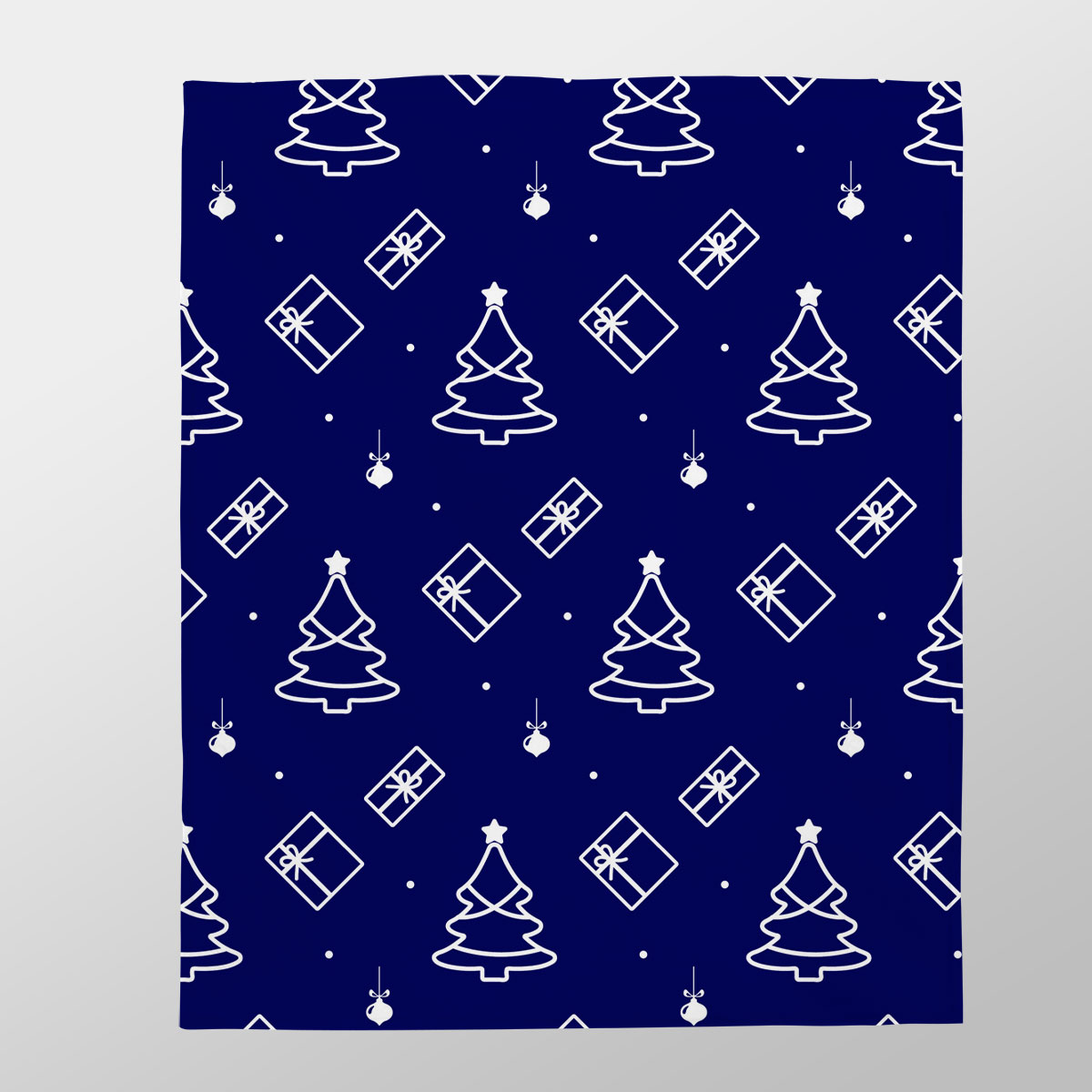 Blue And White Christmas Tree, Christmas Gift, Christmas Ball Velveteen Plush Blanket
