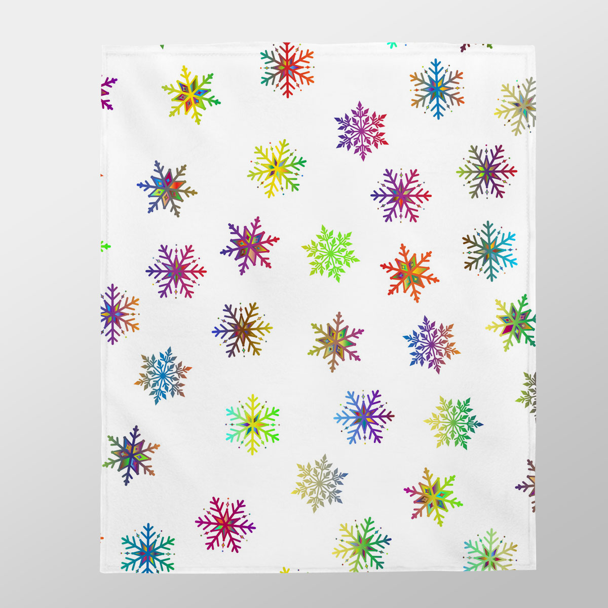 Colorfull Christmas Snowflake Clipart Seamless Pattern Velveteen Plush Blanket