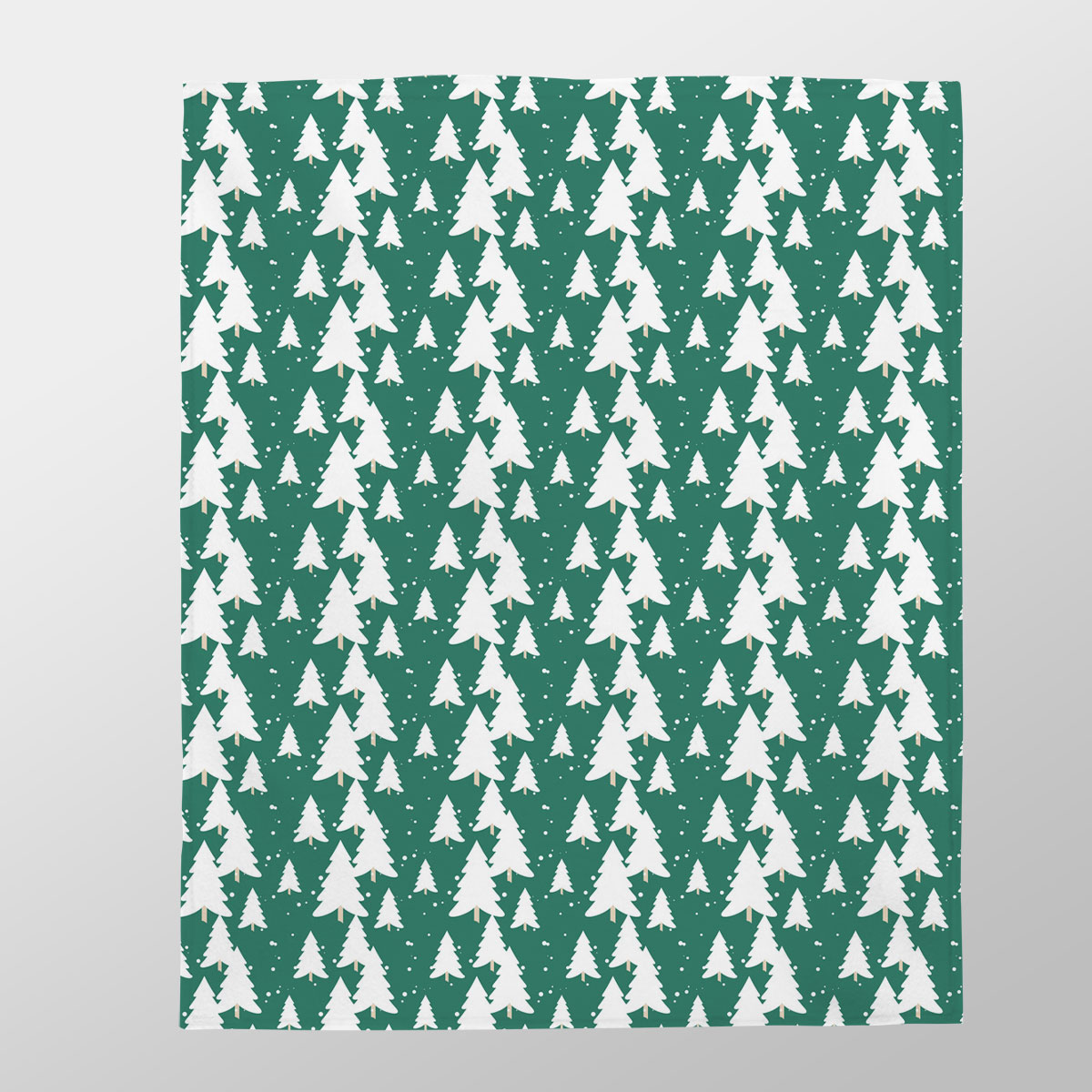 Green And White Christmas Tree Velveteen Plush Blanket
