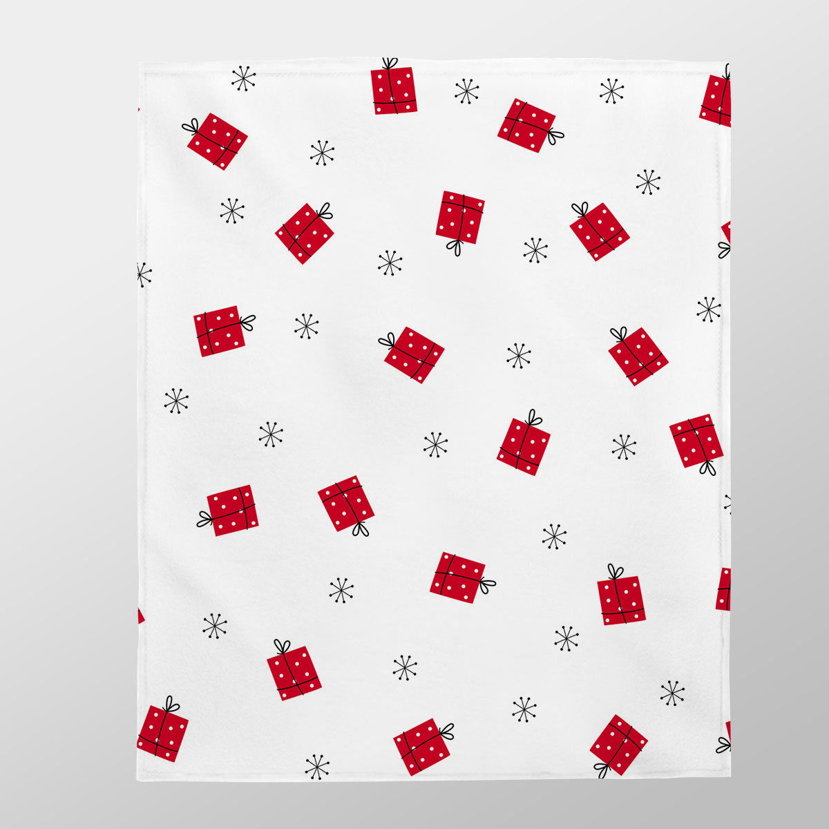Hand Drawn Christmas Gifts, Snowflake Clipart Seamless White Pattern Velveteen Plush Blanket