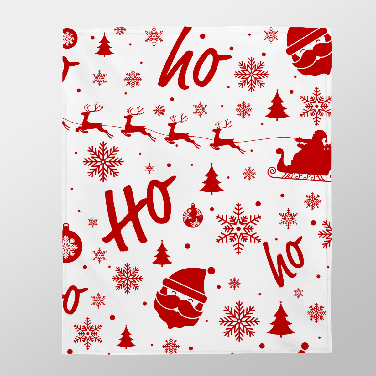 Santa Claus, Santas Reindeer And Christmas Sleigh On The Snowflake Background Velveteen Plush Blanket