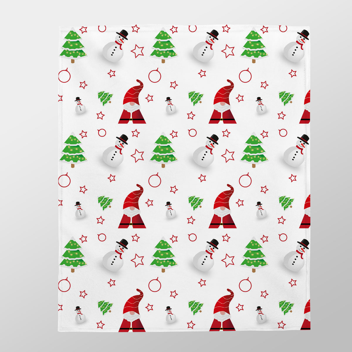 Santa Claus, Snowman Clipart And Pine Tree Silhouette Seamless Pattern Velveteen Plush Blanket