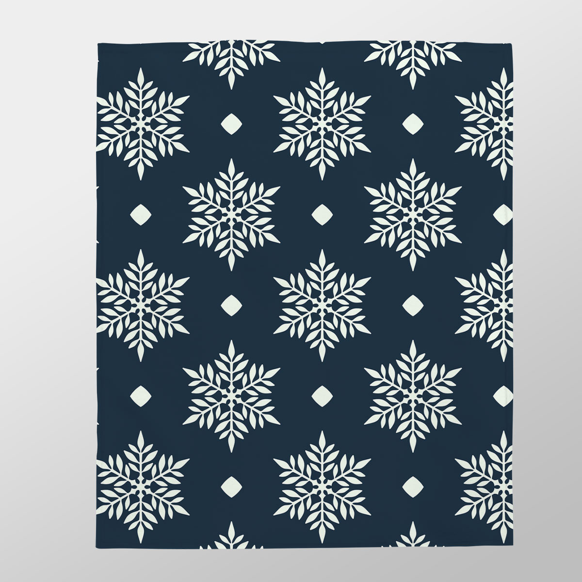 Snowflake On Dark Blue Background Velveteen Plush Blanket