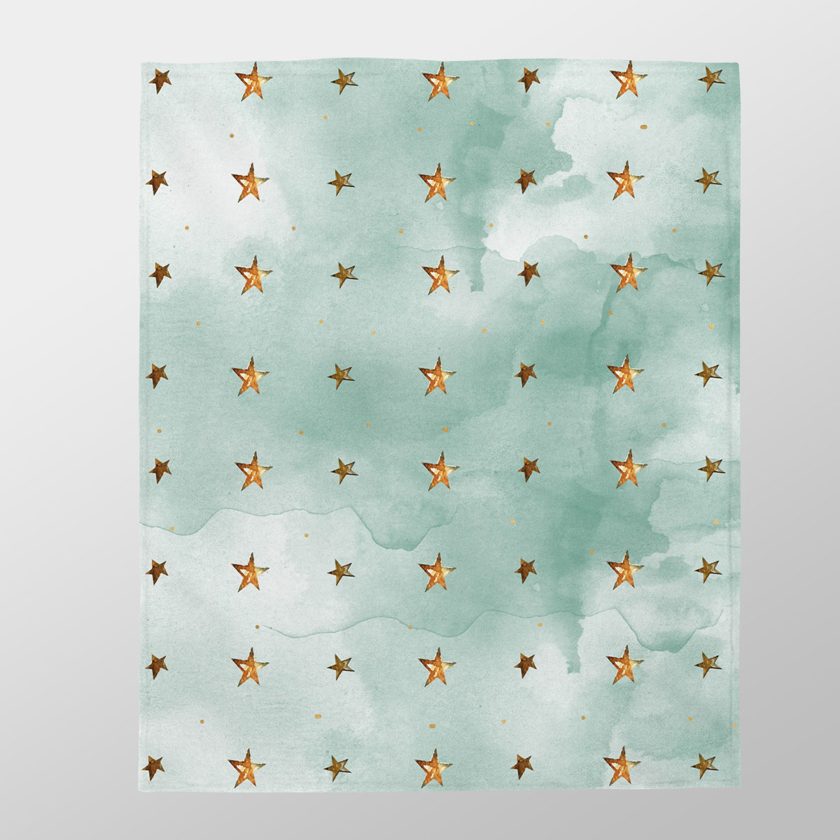 Watercolor Gold Christmas Star Pattern Velveteen Plush Blanket