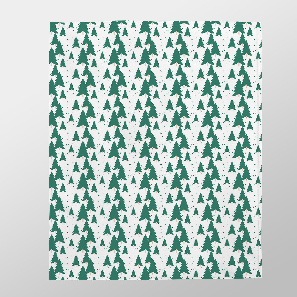 White And Green Christmas Tree Velveteen Plush Blanket