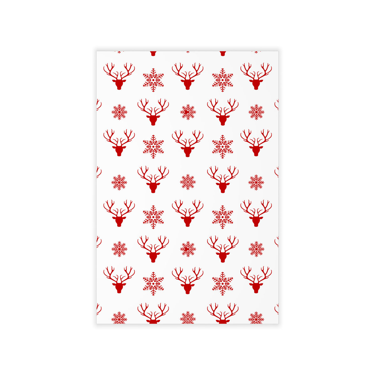 Christmas Reindeer And Snowflake Clipart Seamless White Pattern Wall Decals