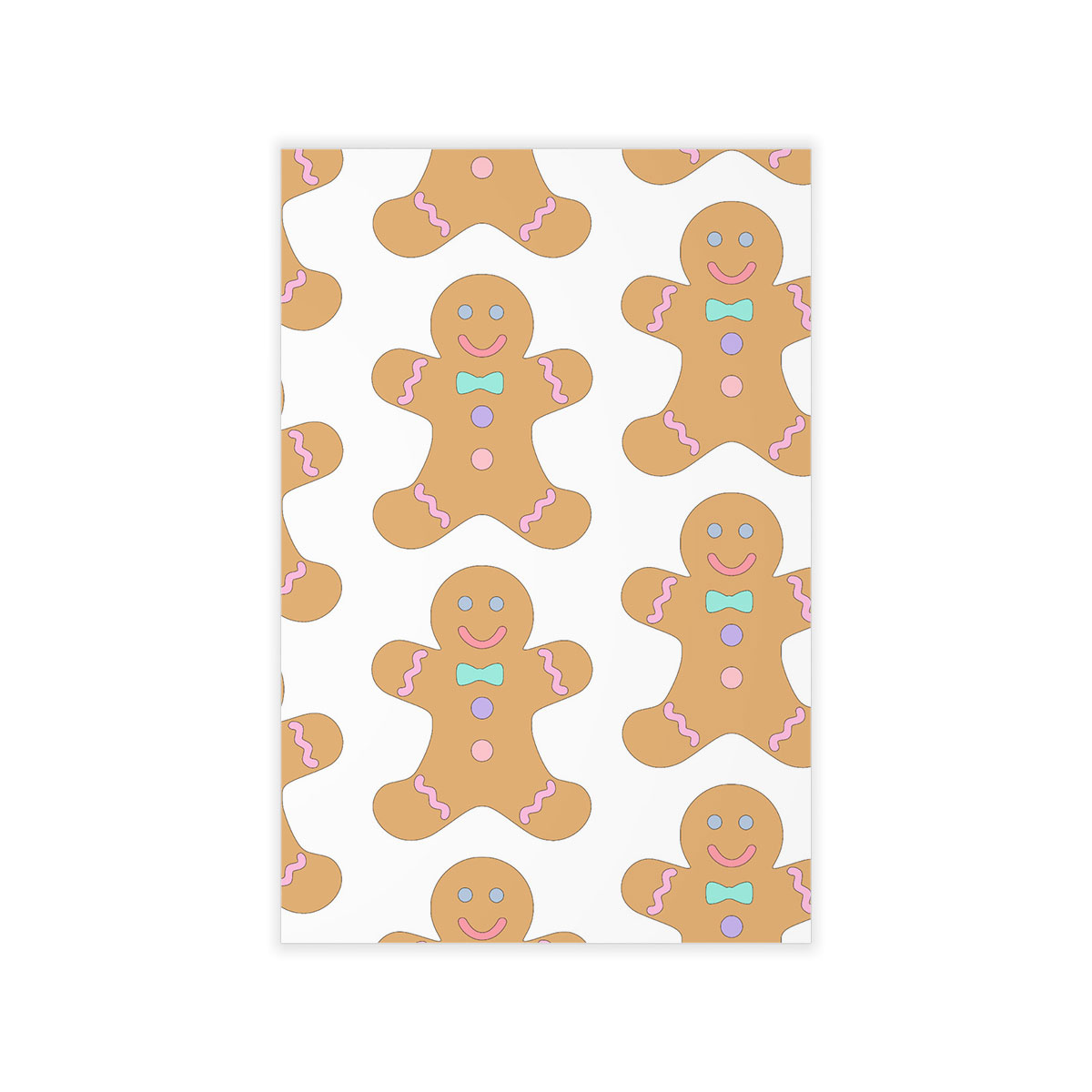 Cute Gingerbread Man Cookies Seamless Pattern Wall Decals