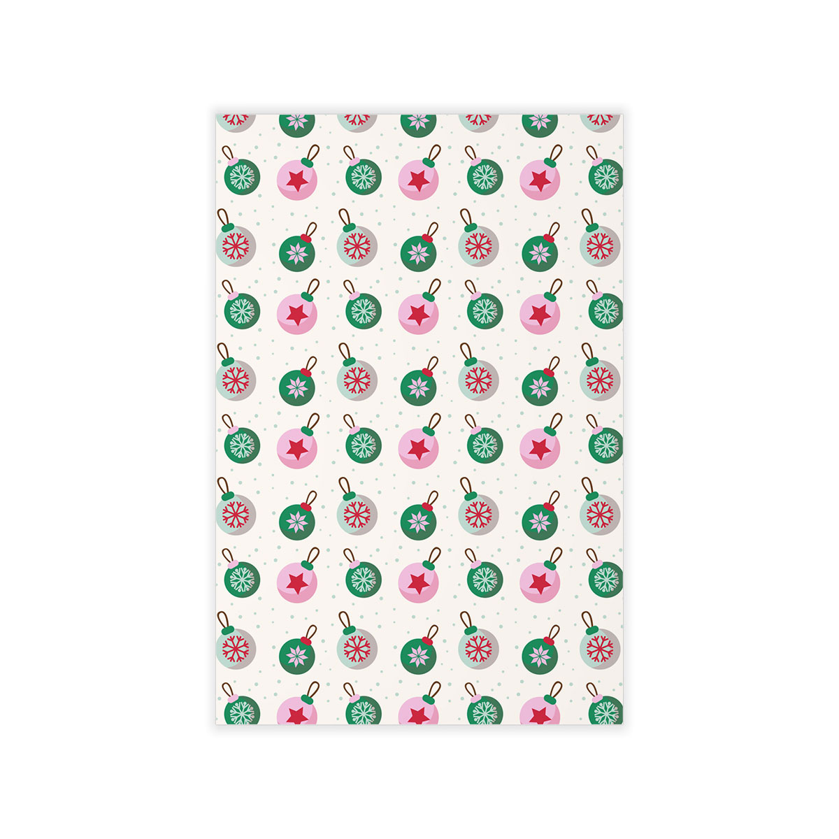 Green Pink And White Christmas Ball Pattern Wall Decals