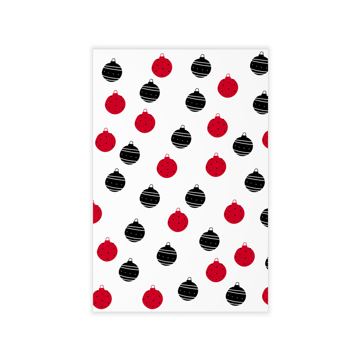 Hand Drawn Black and Red Christmas Balls Seamless Pattern Wall Decals