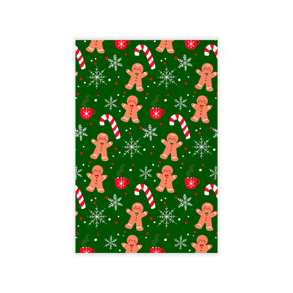 Red Green And White Gingerbread Man, Candy Cane With Snowflake Wall Decals