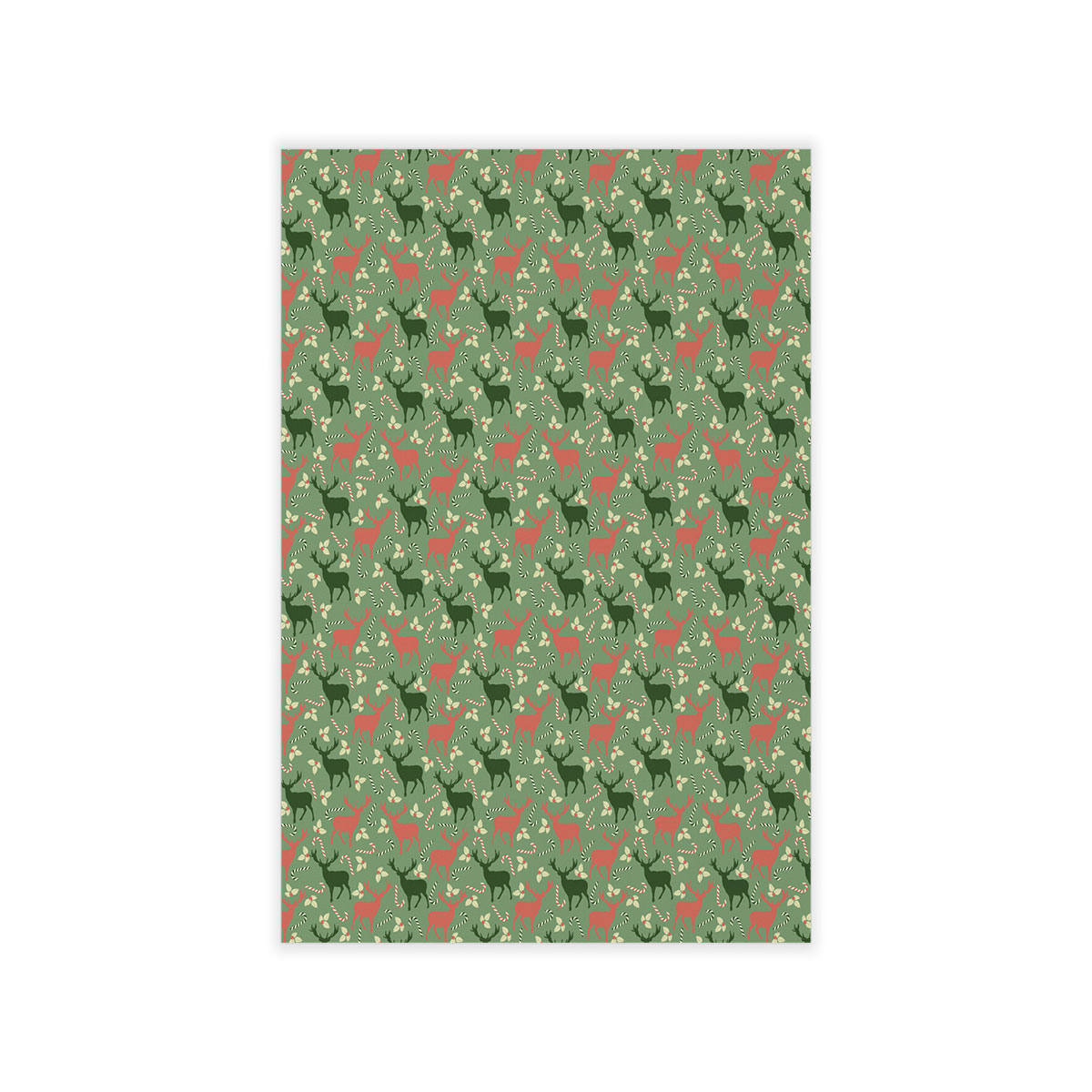 Reindeer, Christmas Flowers And Candy Canes Wall Decals