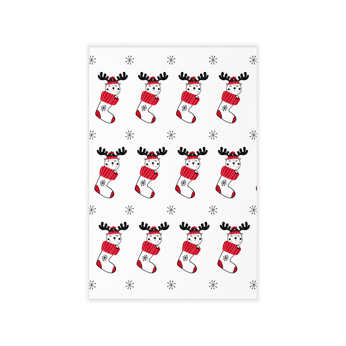Reindeer Clipart In Hand Drawn Red Socks And Snowflake Clipart Seamless White Pattern Wall Decals