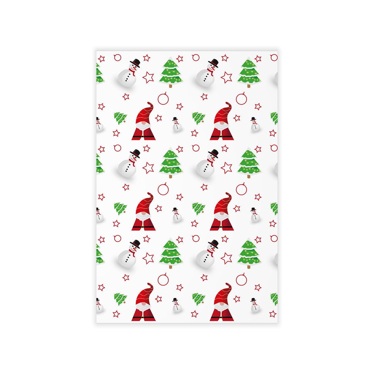 Santa Claus, Snowman Clipart And Pine Tree Silhouette Seamless Pattern Wall Decals