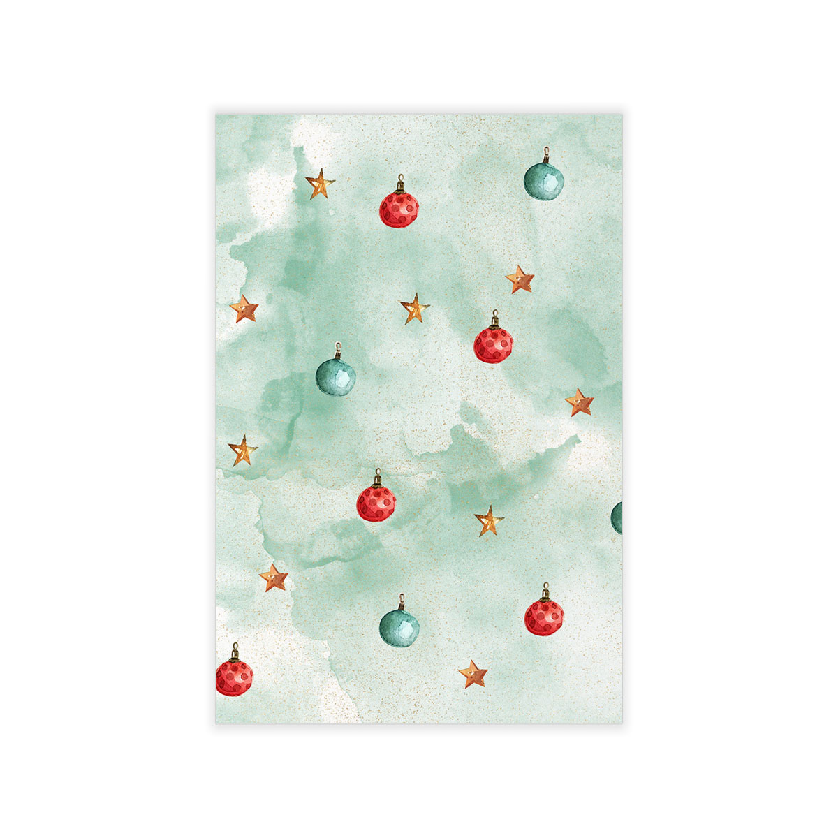 Watercolor Christmas Balls And Stars Pattern Wall Decals